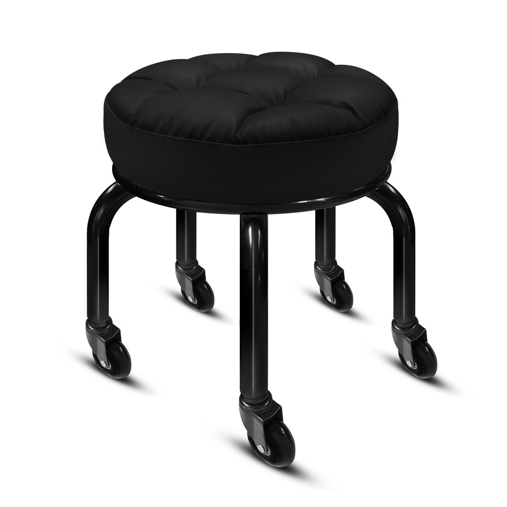 G+居家 動感滑輪萬用椅-黑管(2.5吋透明黑輪)(鋼製家事椅,厚坐墊舒適椅,舒適家事椅,美甲專用矮椅,多功能工作椅)-規格圖8