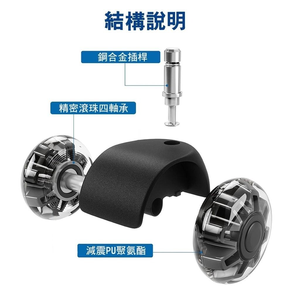 G+居家 辦公椅2吋萬向PU輪5入組 椅腳輪/萬向輪/免工具安裝 炫風水晶/晶透水晶/全黑帶亮圈/有飾蓋/無飾蓋-細節圖4