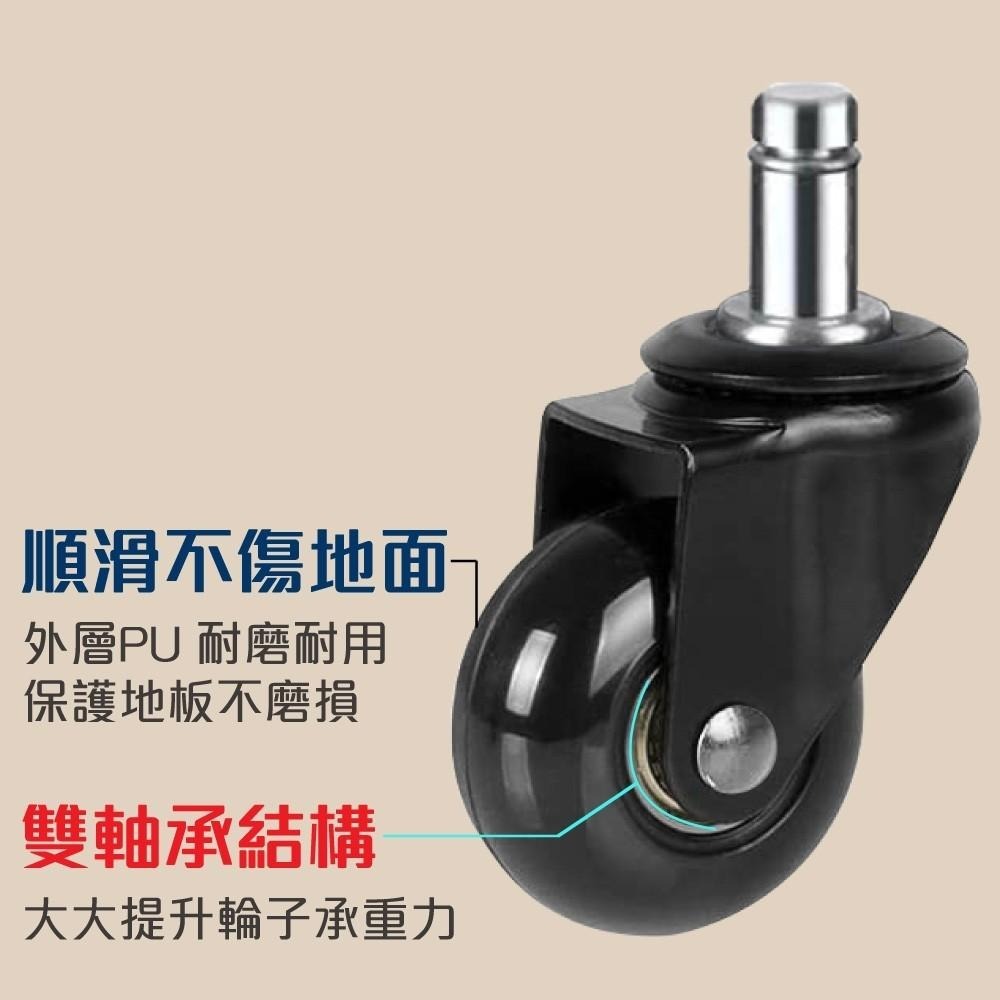 G+居家 辦公椅2吋萬向輪5入組-純黑 單輪順滑 不卡輪 通用輪 桌椅輪 #電競椅輪 #萬向輪-細節圖5
