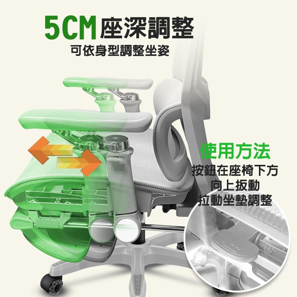 G+居家 人體工學8D萬向軟扶手電腦椅-灰色(2吋炫風水晶黑(有飾蓋)) 辦公椅/主管椅/書桌椅/網布椅/透氣椅-細節圖6
