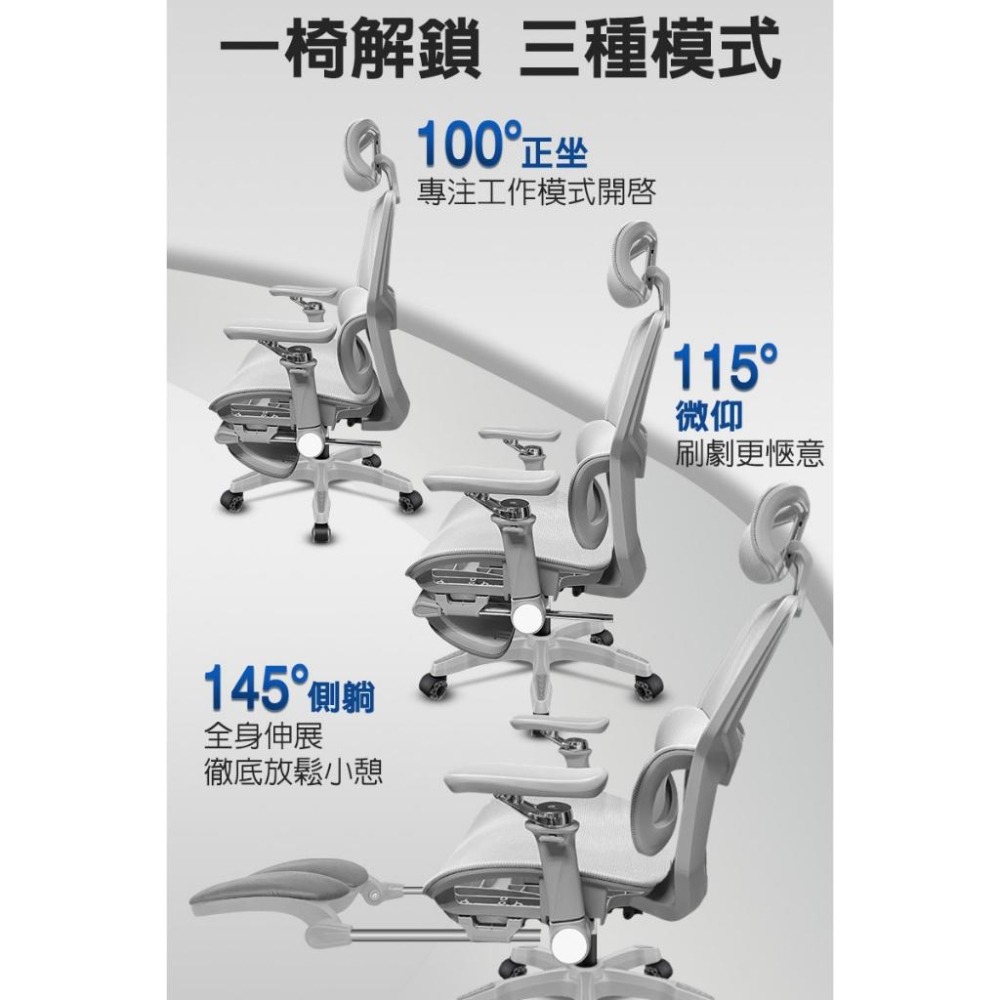 G+居家 人體工學8D萬向軟扶手電腦椅-灰色(2吋炫風水晶黑(有飾蓋)) 辦公椅/主管椅/書桌椅/網布椅/透氣椅-細節圖8