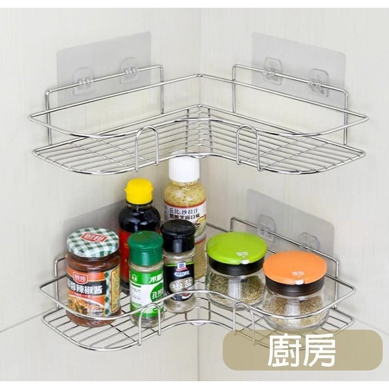 G+居家 不鏽鋼轉角置物網架(無痕貼安裝)角落架/瀝水架/瓶罐架-細節圖8