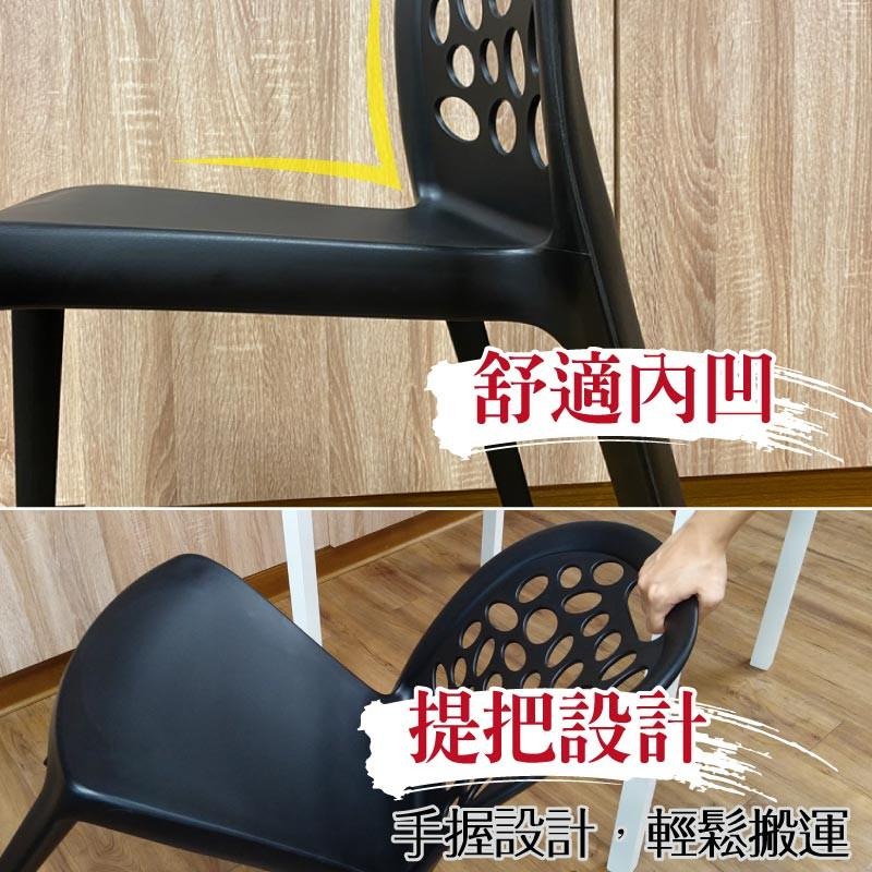 G+居家 台灣製 卵之形塑鋼椅(餐桌休閒椅 露天咖啡廳椅 塑膠塑鋼椅 洽談椅 餐椅 會客椅 洞洞椅)多色任選-細節圖3