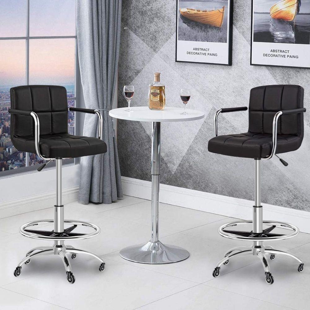 G+居家 設計師方格皮椅 靜音輪升級款(扶手款 2.5吋輪)-細節圖5