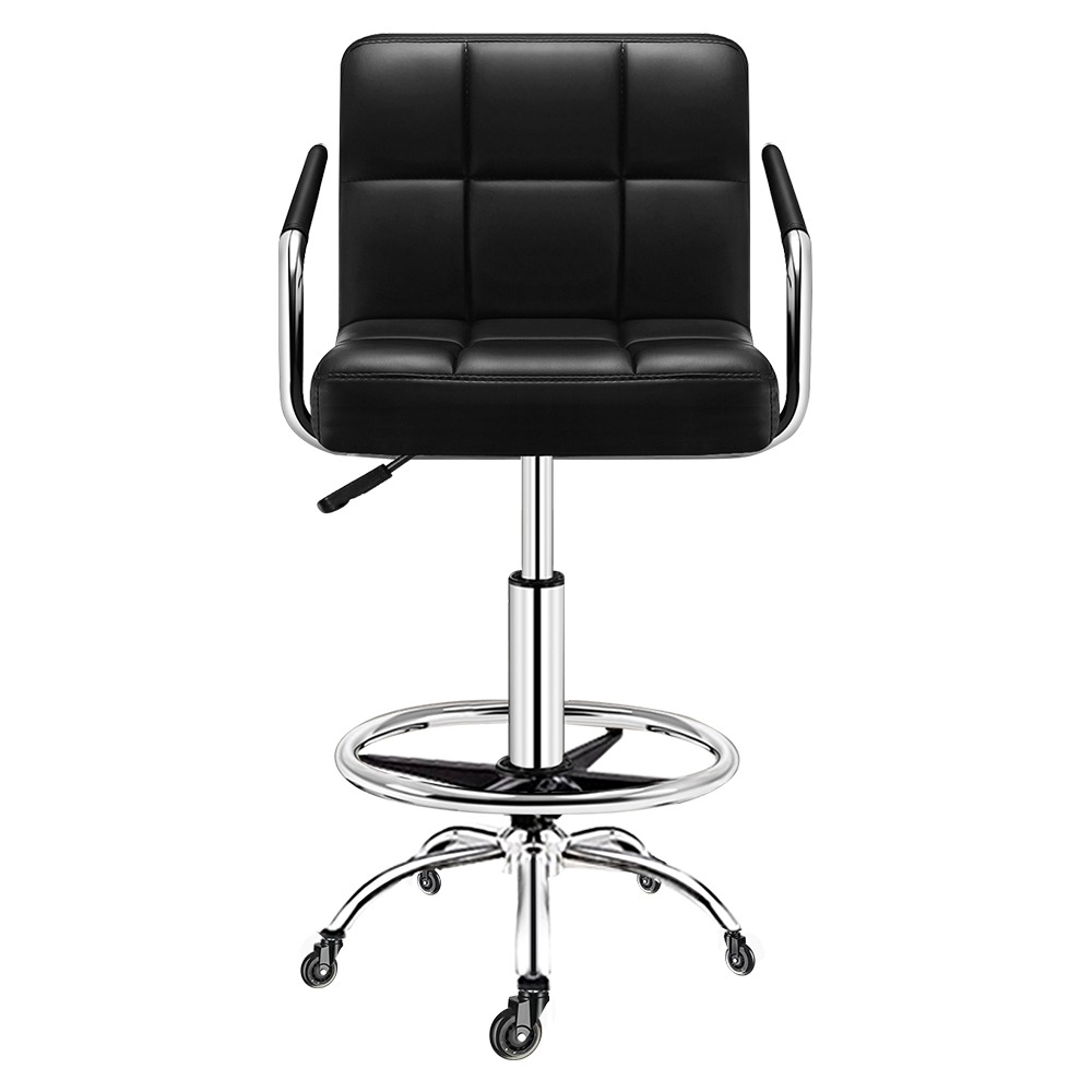 G+居家 設計師方格皮椅 靜音輪升級款(扶手款 2.5吋輪)-規格圖7