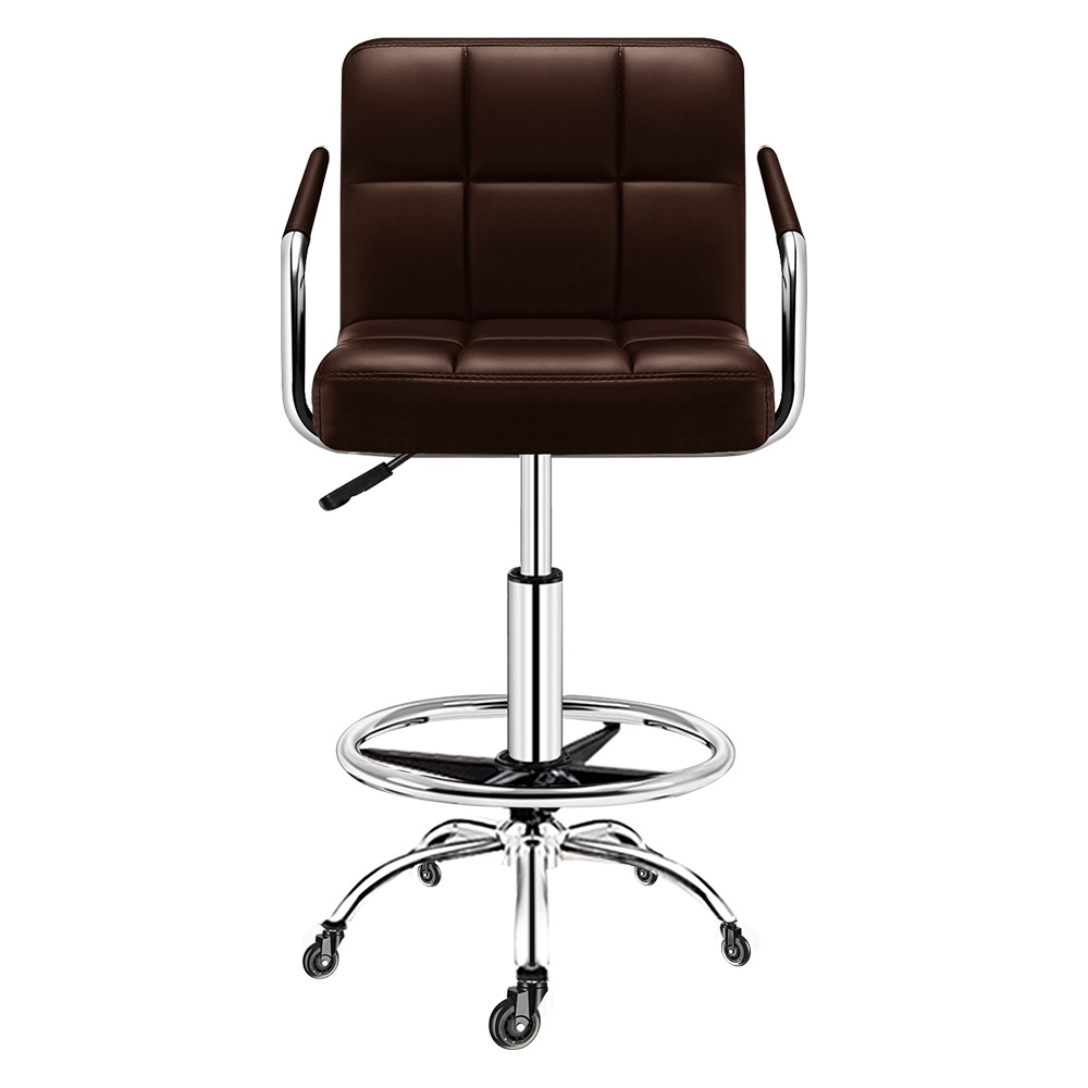 G+居家 設計師方格皮椅 靜音輪升級款(扶手款 2.5吋輪)-規格圖7