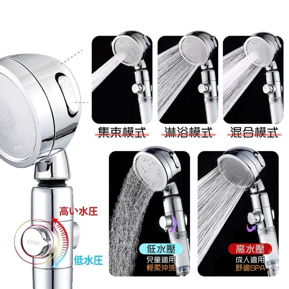 G+居家 濾淨三檔增壓SPA萬向蓮蓬頭(本體內含+附濾心x5)贈水龍頭增壓省水起泡器-細節圖4