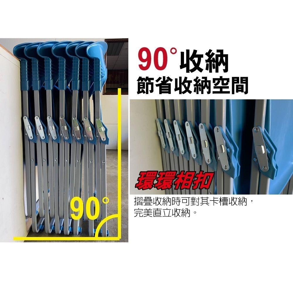 台灣製 舒適合椅-淡藍色 4入組(摺疊椅/折合椅/會議椅/洽談椅/會客椅)-細節圖3