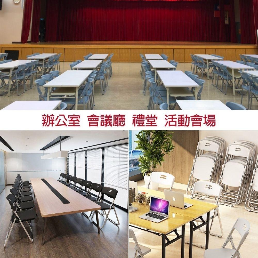 台灣製 舒適合椅-淡藍色 4入組(摺疊椅/折合椅/會議椅/洽談椅/會客椅)-細節圖6