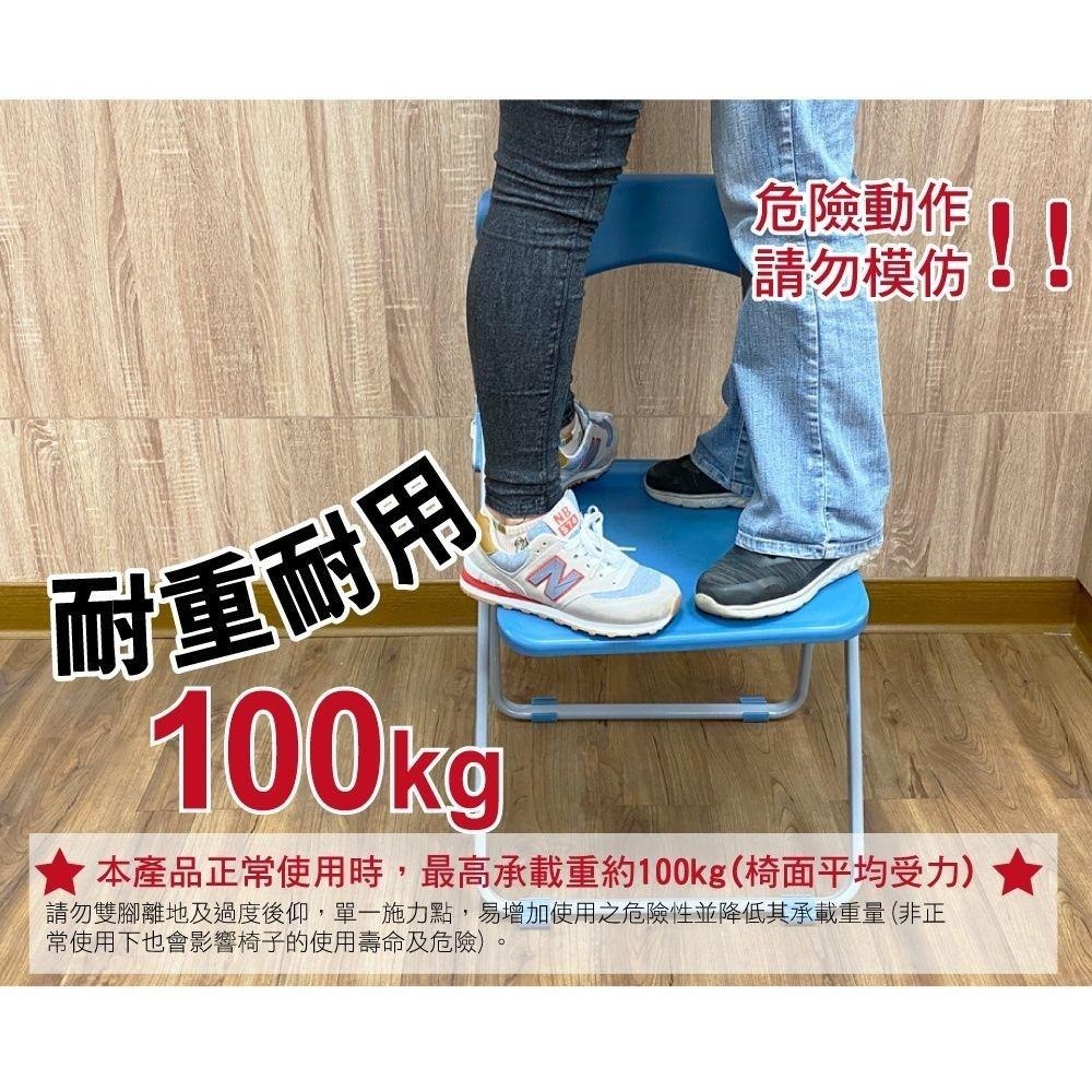 台灣製 舒適合椅-淡藍色 4入組(摺疊椅/折合椅/會議椅/洽談椅/會客椅)-細節圖4