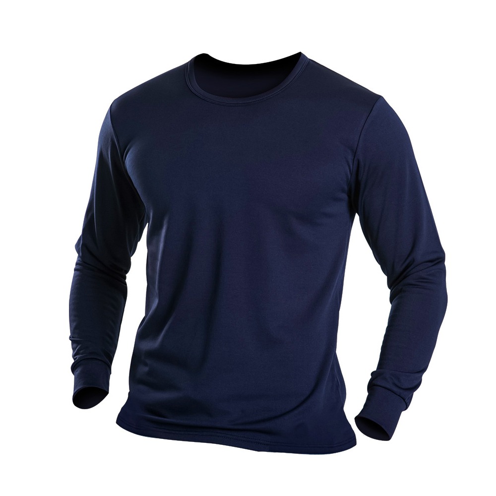 男款束口刷毛暖暖衣 發熱衣厚款 圓領-規格圖6