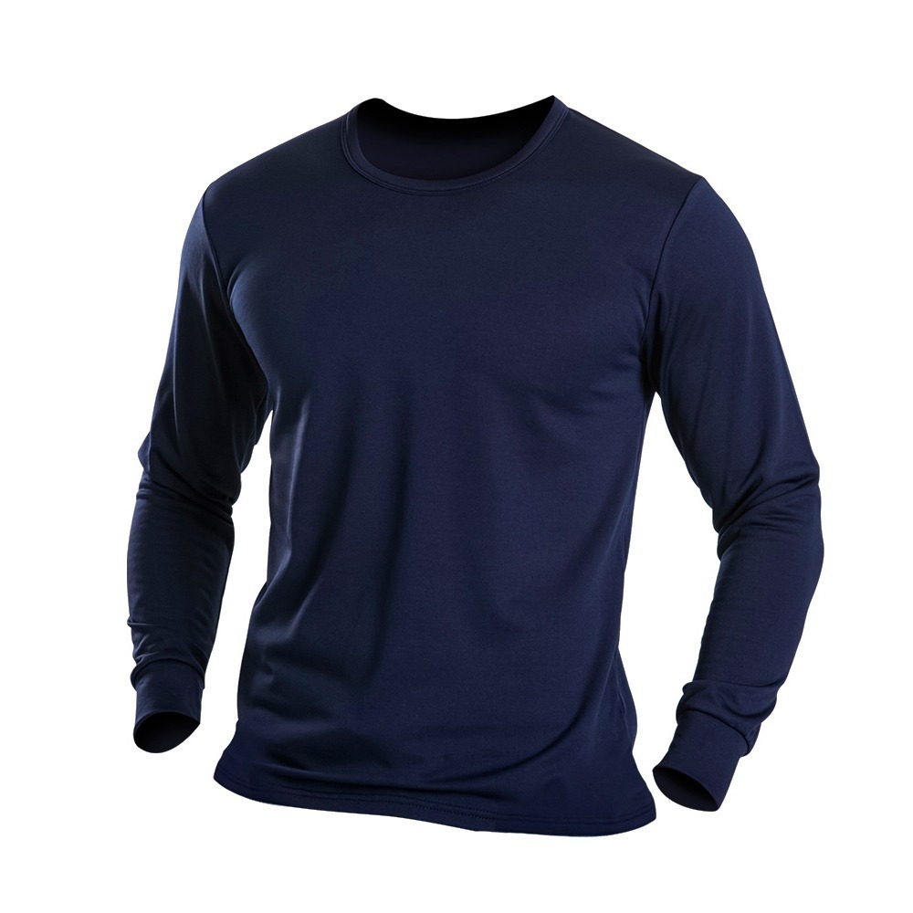 男款束口刷毛暖暖衣 發熱衣厚款 圓領-規格圖6