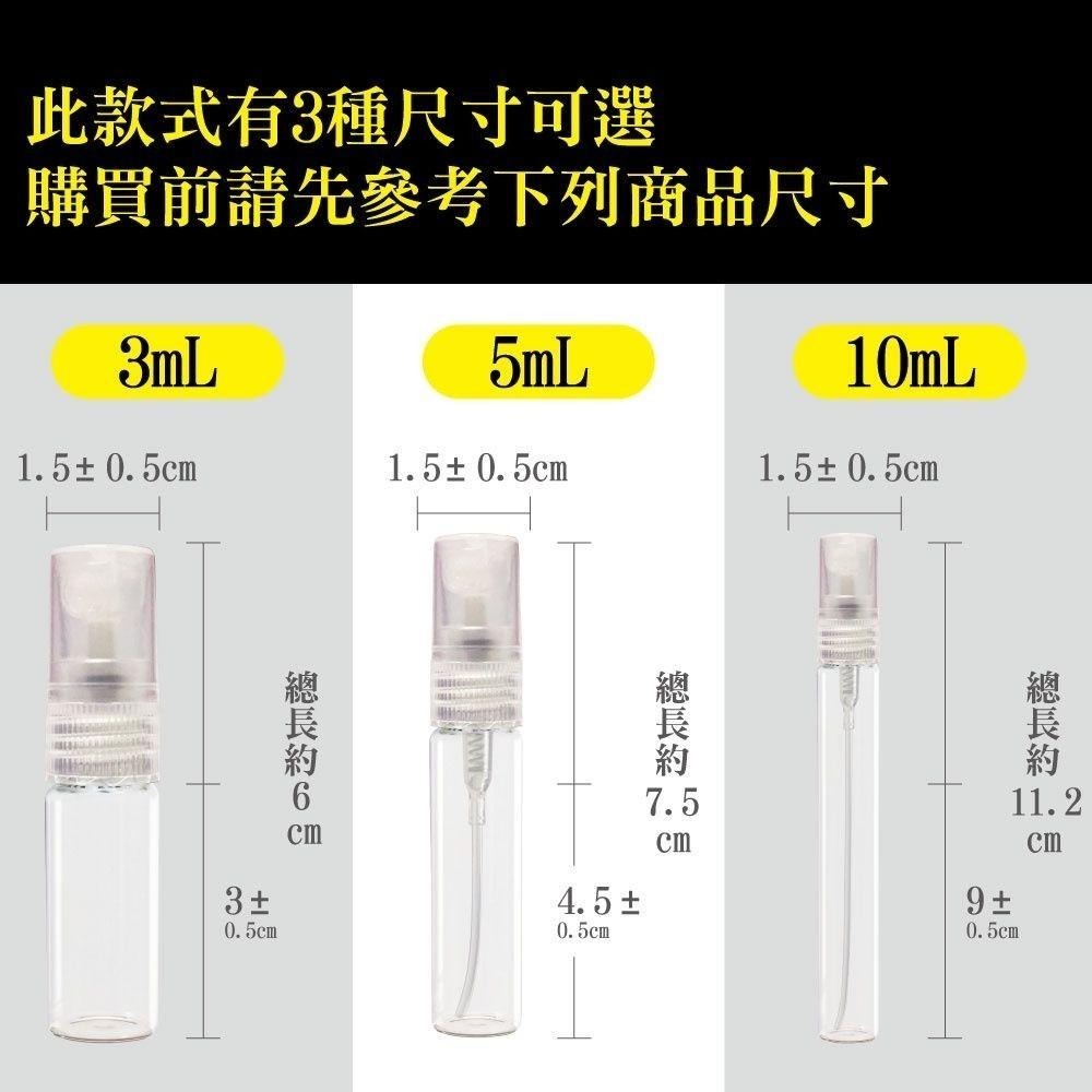 玻璃隨身噴霧分裝瓶 3ml/5ml/10ml (5入組)-細節圖2