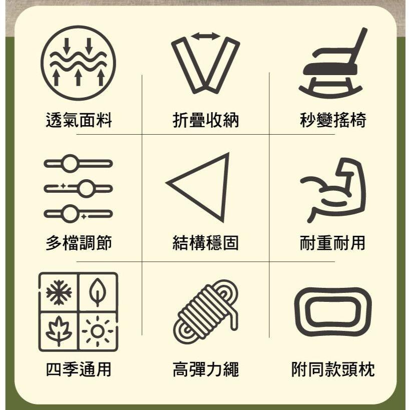 無段式休閒躺椅-摺疊搖椅款(不含坐墊)-細節圖3