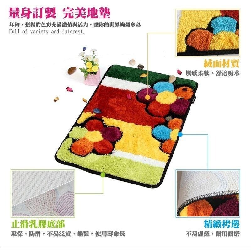 繽紛花朵超細纖維止滑地墊 40x60cm-細節圖3