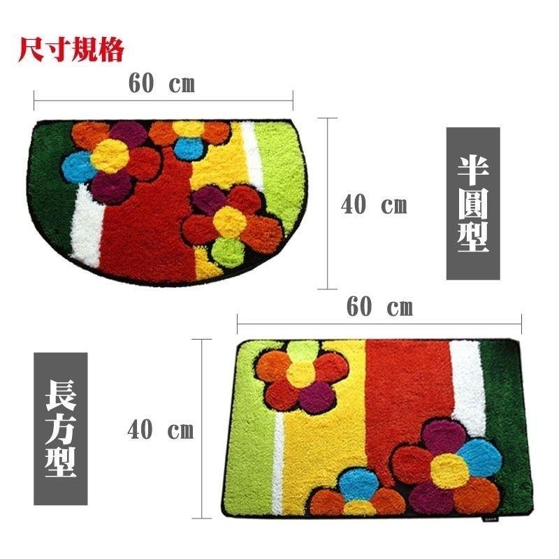 繽紛花朵超細纖維止滑地墊 40x60cm-細節圖5