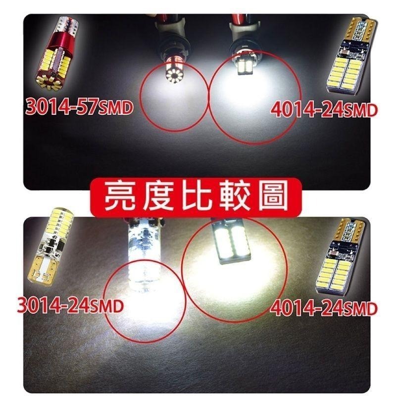 4014高亮版 24SMD白光/黃光/冰藍光/正藍光/紅光 T10款(兩入組)-細節圖6