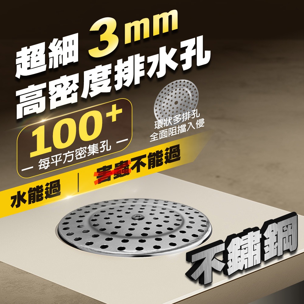 台灣製三代不鏽鋼細網防蟑水蓋(1入組)-細節圖2