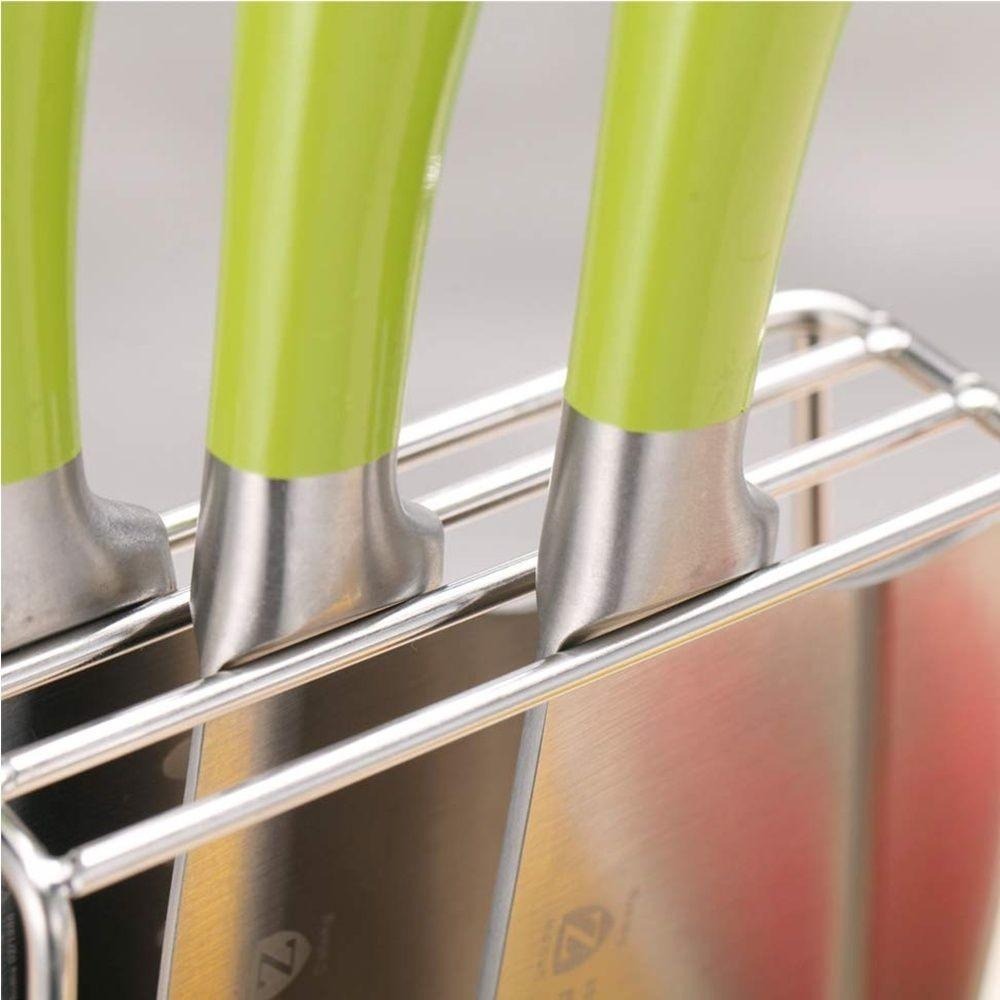 G+居家 2組 304不鏽鋼桌上型菜刀砧板收納架(三格中款)-細節圖2