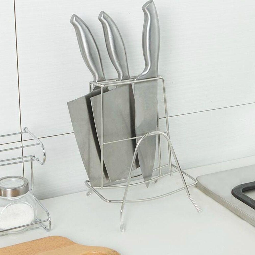 G+居家 2組 304不鏽鋼桌上型菜刀砧板收納架(三格中款)-細節圖3