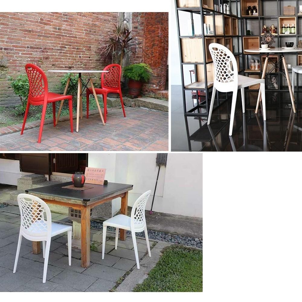 G+居家 台灣製 海之形塑鋼椅(餐桌休閒椅 露天咖啡廳椅 塑膠塑鋼椅 洽談椅 餐椅 會客椅 洞洞椅)-細節圖5