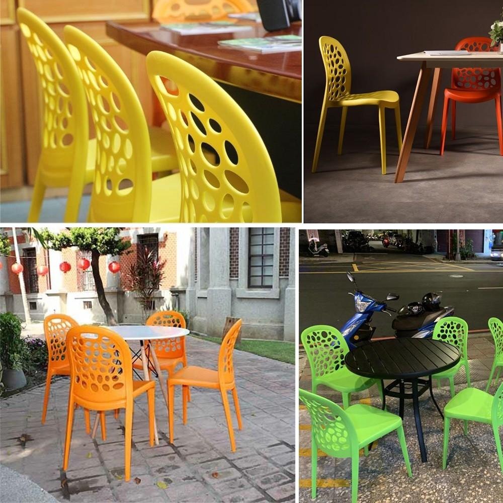 G+居家 台灣製 海之形塑鋼椅(餐桌休閒椅 露天咖啡廳椅 塑膠塑鋼椅 洽談椅 餐椅 會客椅 洞洞椅)-細節圖7