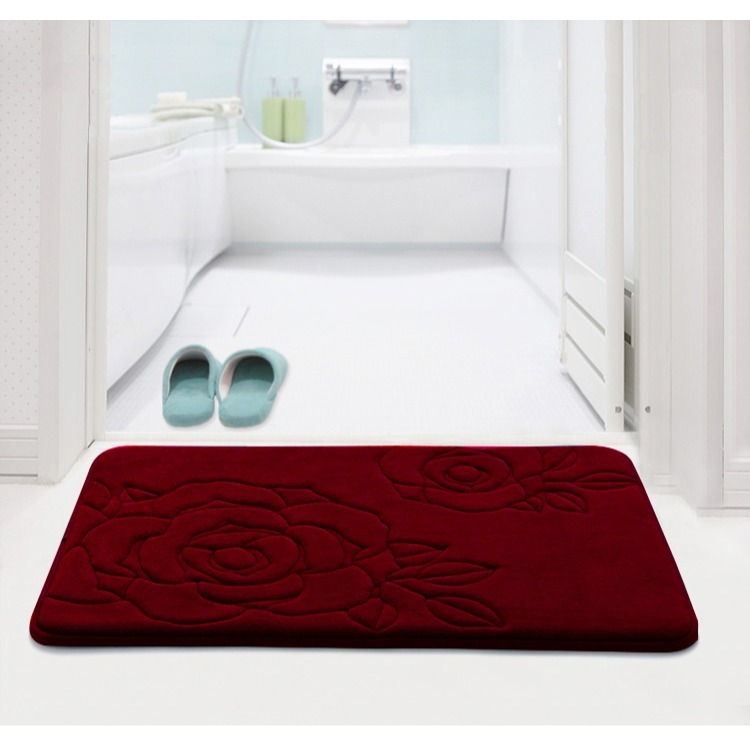 玫瑰超細纖維加厚止滑墊 40x60cm-規格圖5