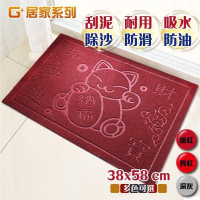 絲絨刮沙泥除塵地墊-招財貓38x58cm