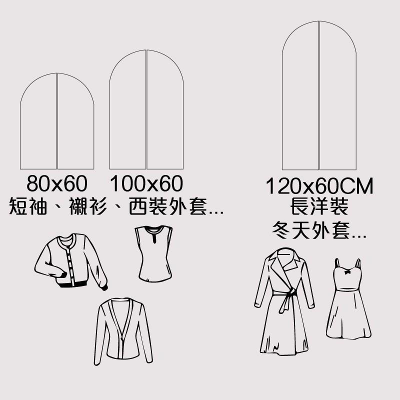 G+居家 衣物防塵袋-拉鍊式白磨砂5入(60x 80-120cm)三款尺寸任選 換季收納袋 衣物收納 防塵防蟲-細節圖7