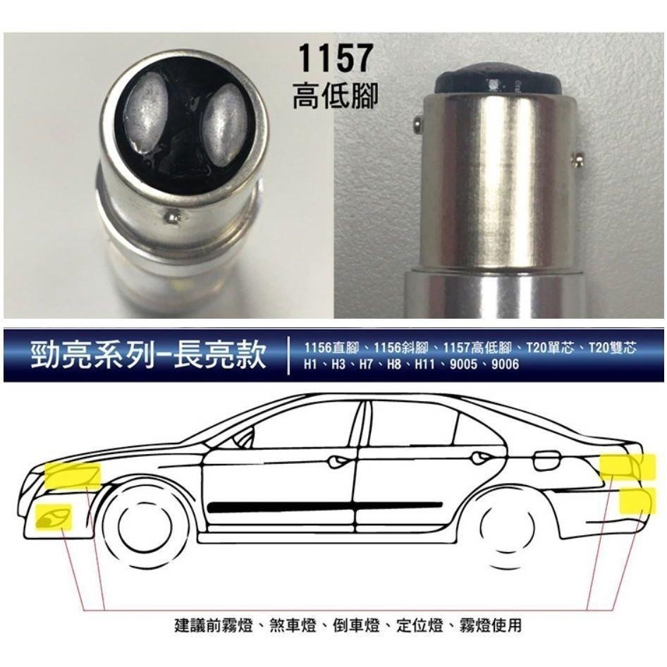 勁亮1157高低腳款 爆閃 6LED魚眼燈30w白光(單入組)爆閃5次後長亮/長亮-細節圖6