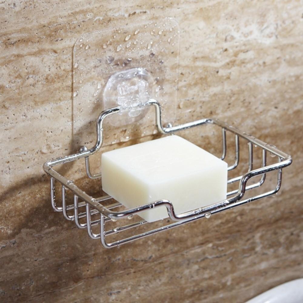 G+居家 304不鏽鋼無痕肥皂架 單層/雙層(簍空/免釘/免打孔/壁貼式)-細節圖3