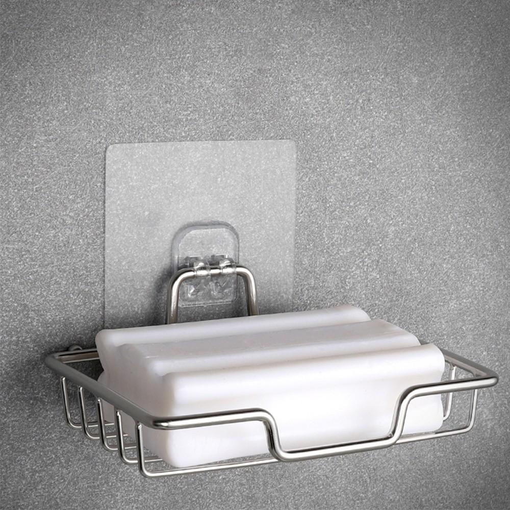 G+居家 304不鏽鋼無痕肥皂架 單層/雙層(簍空/免釘/免打孔/壁貼式)-細節圖4