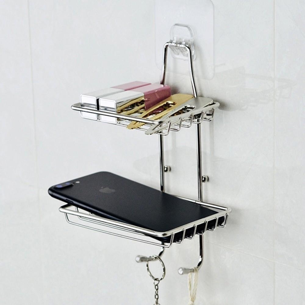 G+居家 304不鏽鋼無痕肥皂架 單層/雙層(簍空/免釘/免打孔/壁貼式)-細節圖6