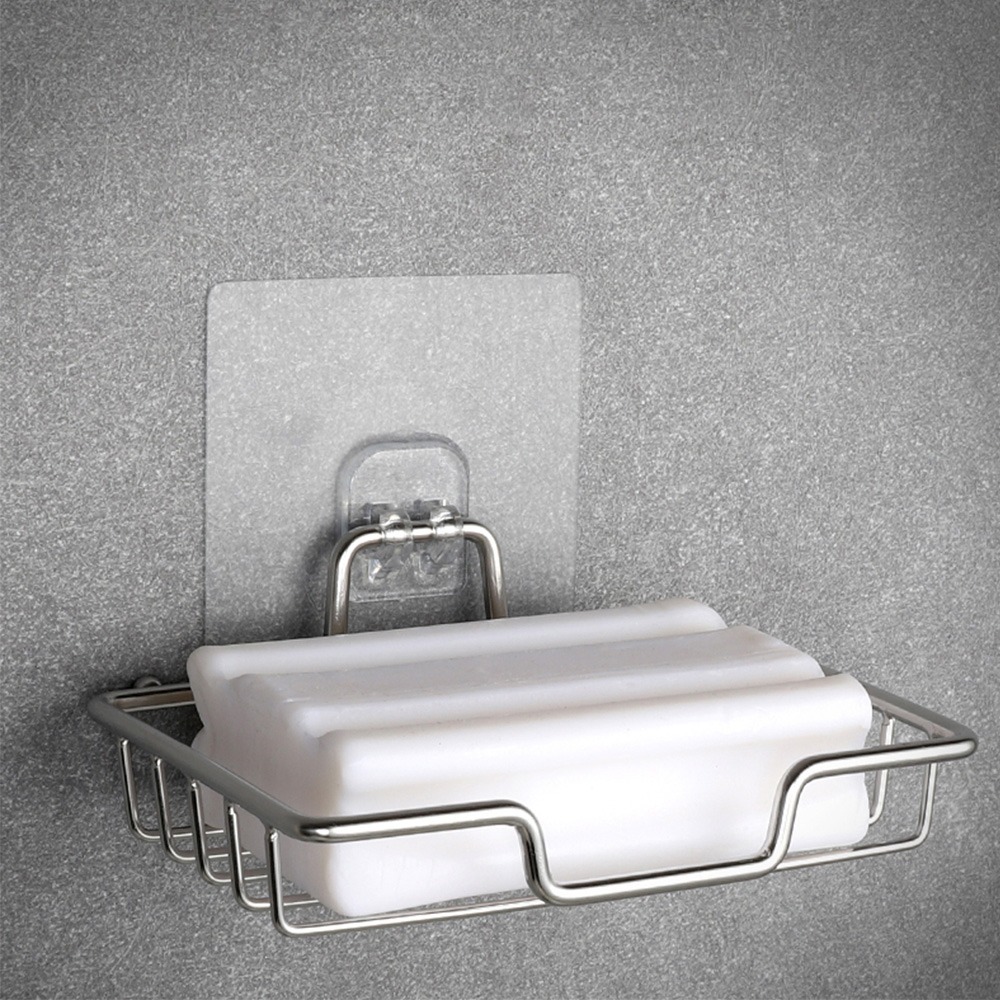 G+居家 304不鏽鋼無痕肥皂架 單層/雙層(簍空/免釘/免打孔/壁貼式)-規格圖6