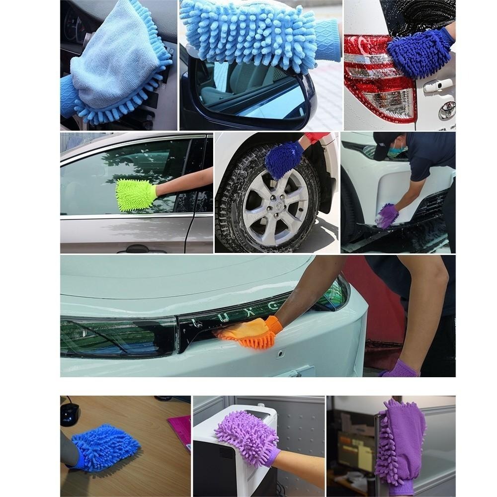 車用/家用超細纖維 除塵洗車打蠟手套(三入)-細節圖5