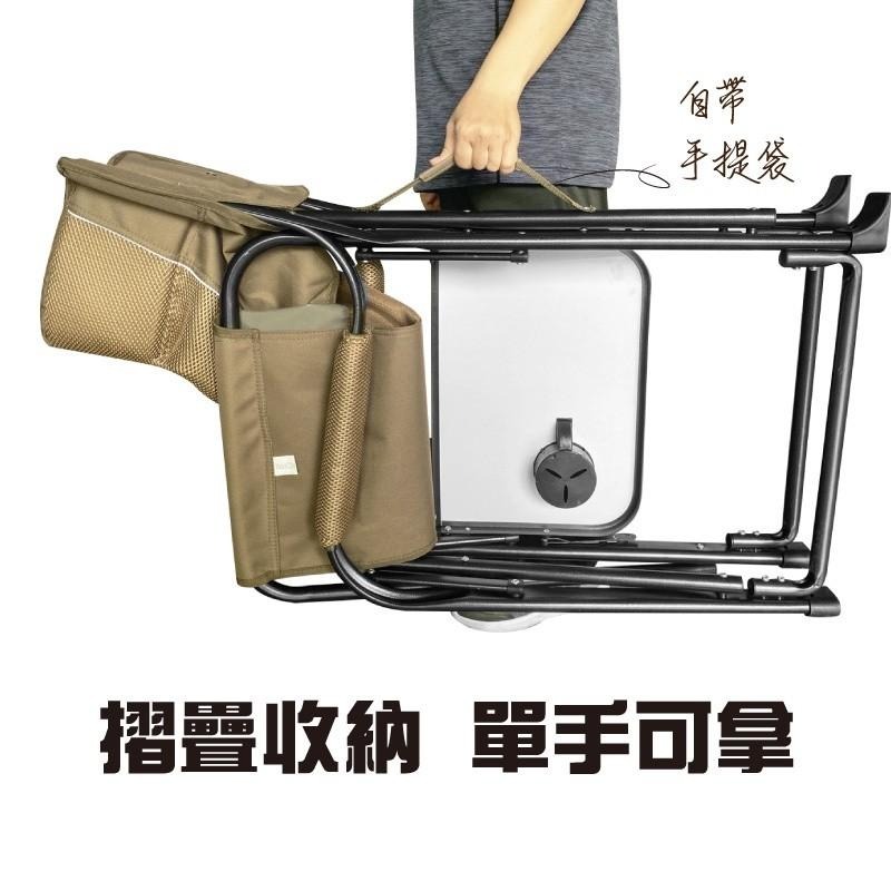 G+居家 豪華加寬戶外導演椅600D防潑水-咖啡色(露營野餐折疊椅/大川椅/休閒椅/野餐椅)-細節圖5