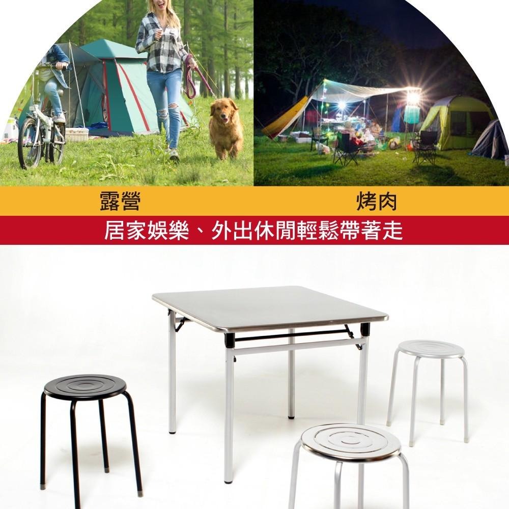 G+居家 台灣製 時尚不銹鋼椅凳 5入組(餐椅/休閒椅/外出露營)-細節圖5