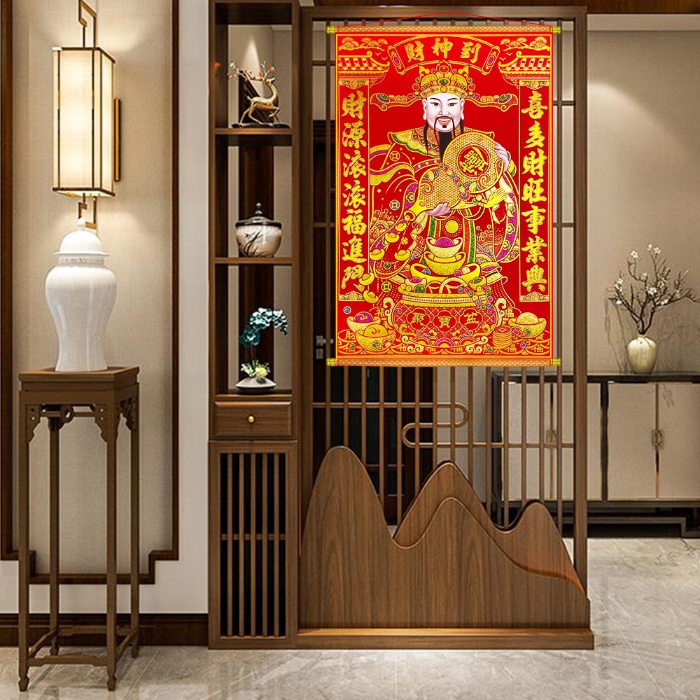 寶堂居  迎財神掛軸(財源滾滾60x90cm) #701-細節圖3