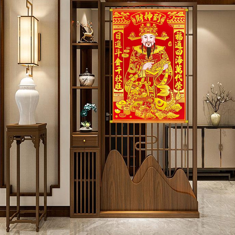 寶堂居  迎財神掛軸(日進斗金60x90cm) #702-細節圖2