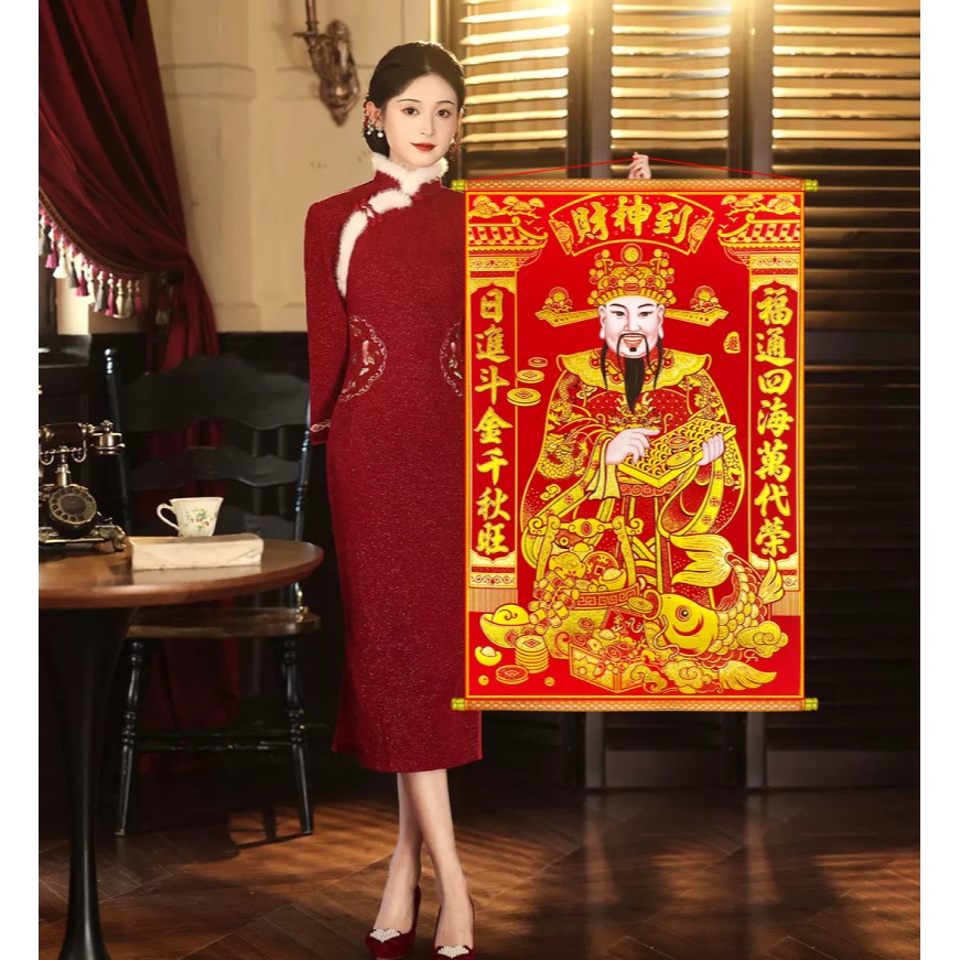 寶堂居  迎財神掛軸(日進斗金60x90cm) #702-細節圖5