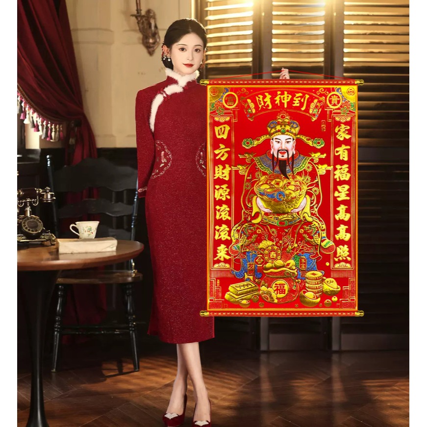 寶堂居  迎財神掛軸(財路旺旺60x90cm) #704-細節圖5