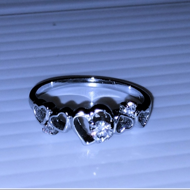 ❤️🙏🥰美麗 愛心 閃鑽 美鑽戒指 只有一個-細節圖3