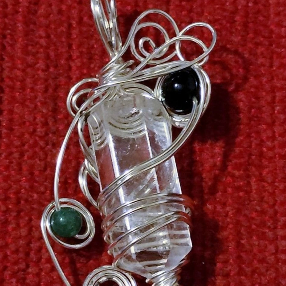 ❤️🙏🥰白水晶  美麗 靈性   優美 手作 編織  藝術  項鍊 墬  限量 只有一個-細節圖2