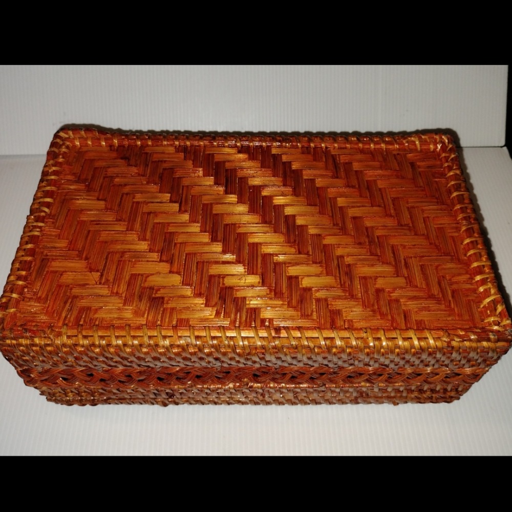 ❤️🥰🙏20年 藤編 藝術 擺件 面紙盒 衛生紙盒 只有一個-細節圖3