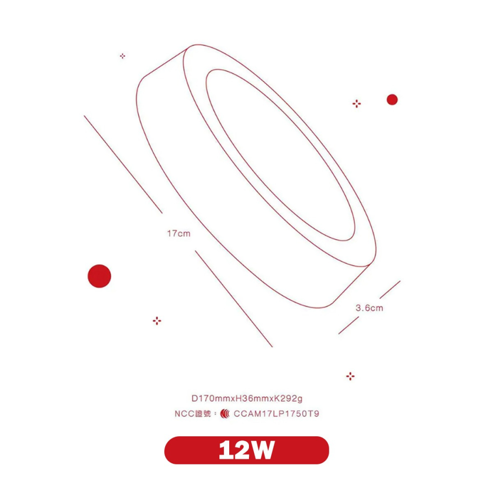 【TOYAMA 特亞馬】🔥三年保固🔥 12W 18W 25W LED感應吸頂燈 超薄吸頂燈 雷達微波感應 全亮全滅-細節圖6