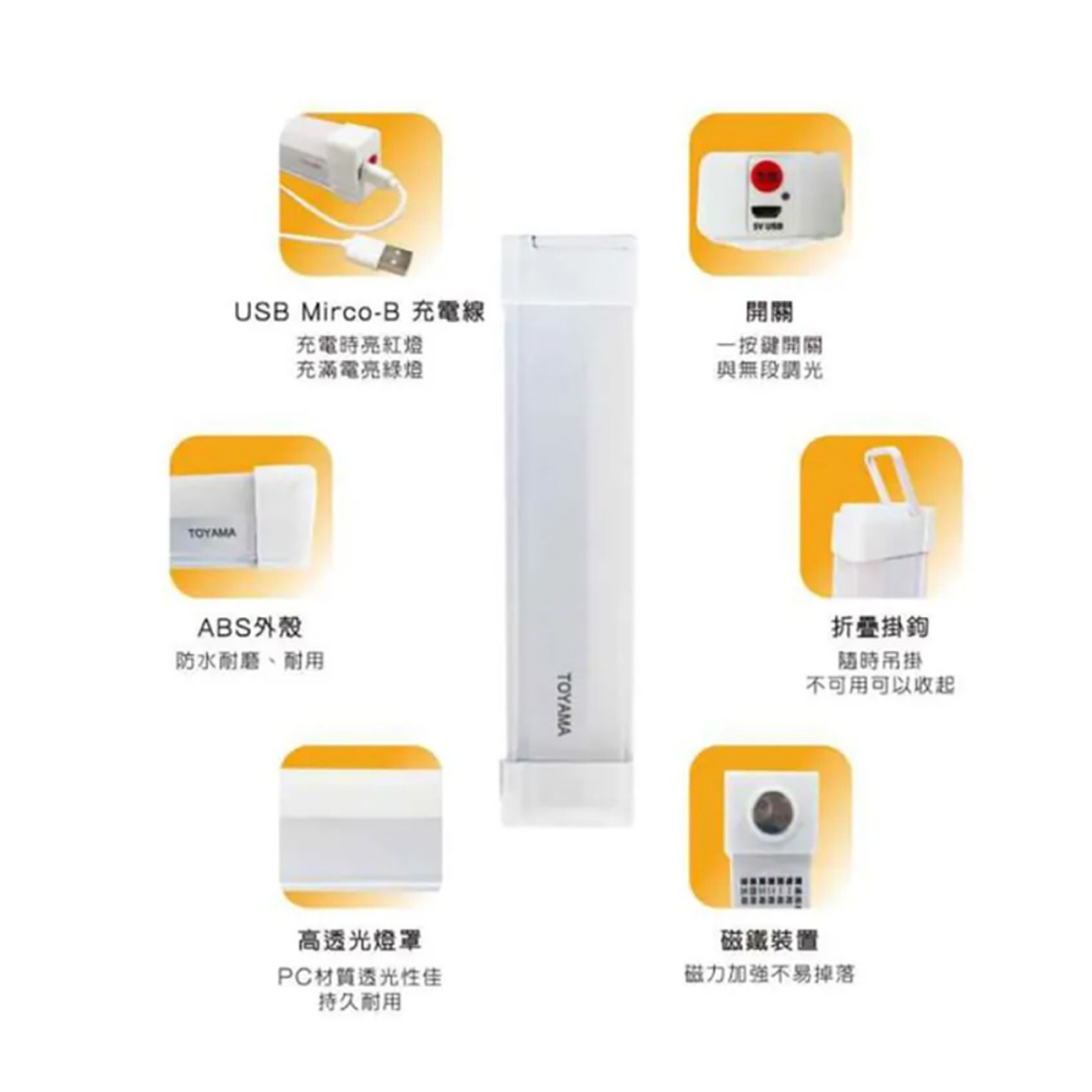 【TOYAMA特亞馬】TS1 TS2 TS3 USB充電可調光調色 雙模式 長亮感應LED磁吸燈-細節圖4