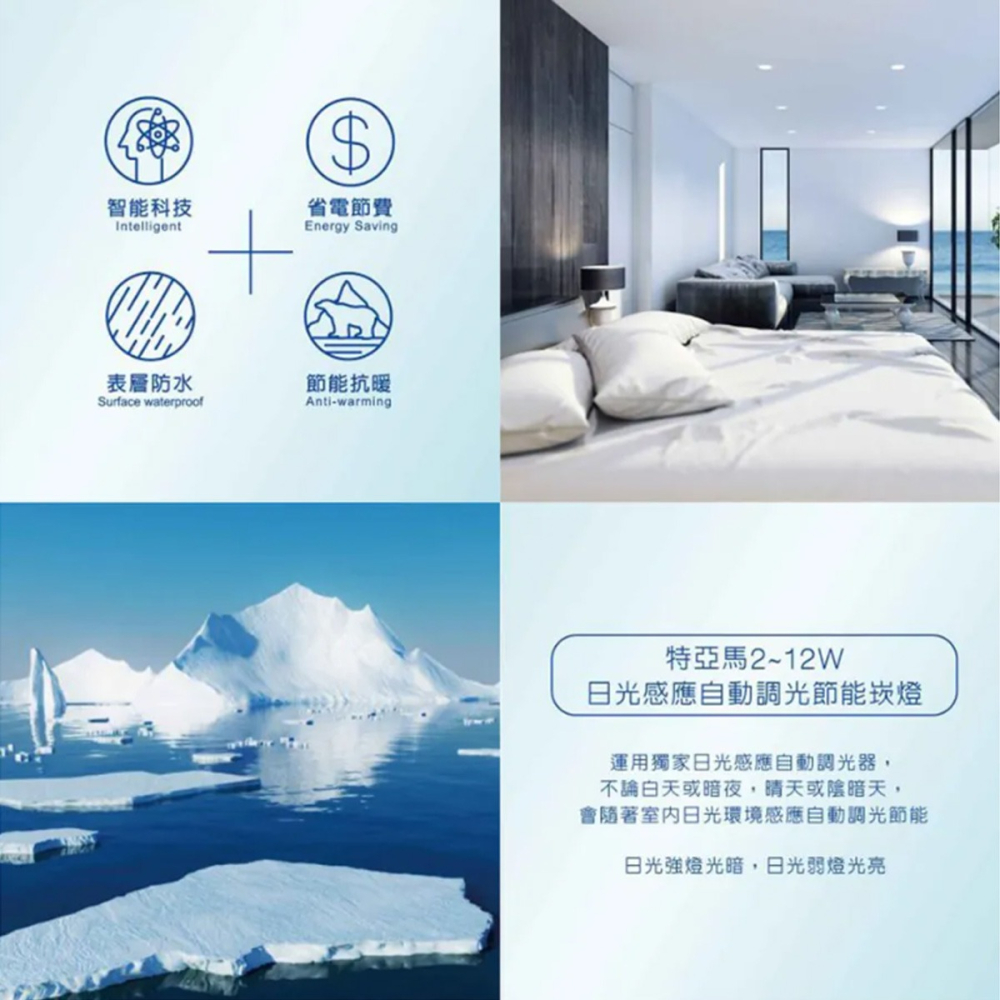 【TOYAMA特亞馬】2～12W 15公分 超薄崁燈 LED日光感應自動調光節能崁燈 光感應調光崁燈-細節圖3