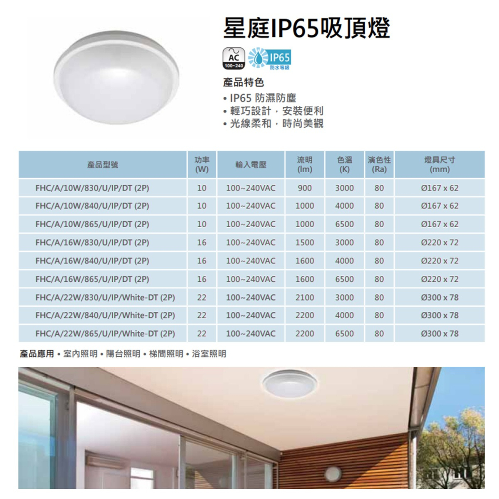 【億光】IP65 星庭防水吸頂燈 感應吸頂燈 10W 16W 22W LED吸頂燈 15W 20W走道燈 玄關燈 陽台-細節圖7