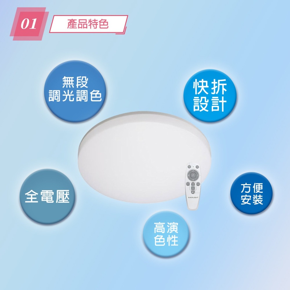 【億光】🌟現貨 下殺特惠🌟LED星晴吸頂燈 遙控 調光調色 吸頂燈 輕巧型 30W/50W 保固兩年-細節圖3