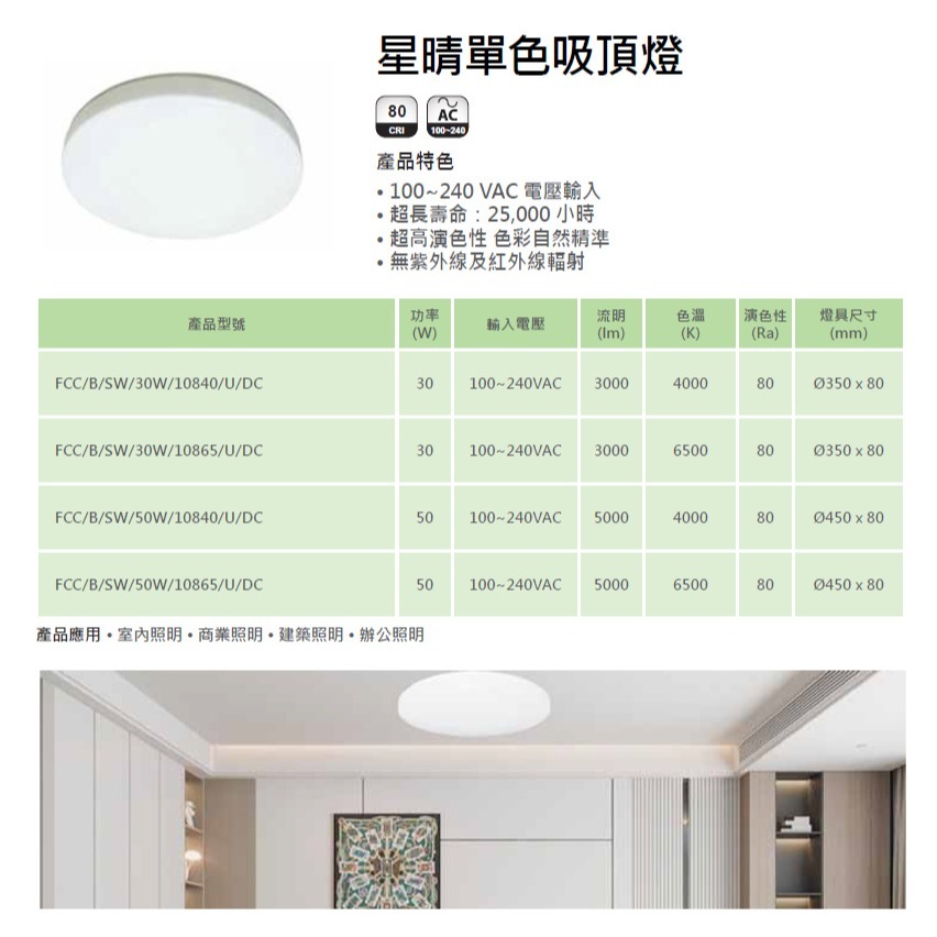 【億光】🌟新品上市🌟EVERLIGHT LED 星晴 單色 吸頂燈 輕巧型 30W/50W 保固兩年 白光 自然光-細節圖5